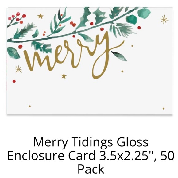 Merry Tidings Gloss Enclosure Card 3.5x2.25" Pack of 50 - Picture 2 of 6
